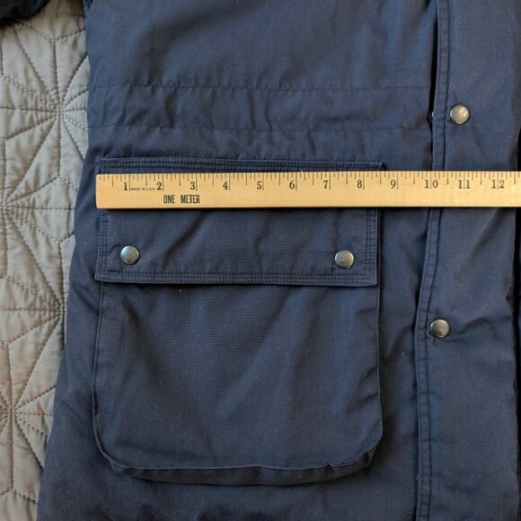 Vintage 90s St. John's Bay Navy Parka Hooded Plaid Lining Utility XL Gorpcore - Picture 6 of 16